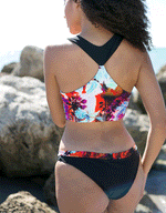 Becca bikini top has a vintage crop top design with a fashion forward scooped neckline and modified racerback.  